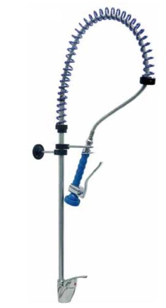 pre-rinse unit with single lever monobloc tap